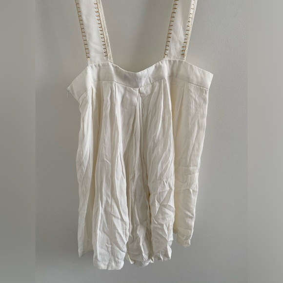 Carolina K White & Gold Silk Crepe Overalls - Picture 9 of 9